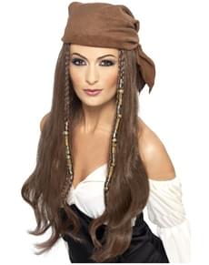Ladies Pirate Brown Wig