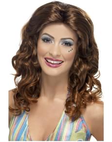 Parrucca da regina del ballo marrone