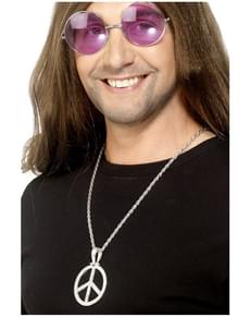 Médaillon hippie avec le signe de la paix