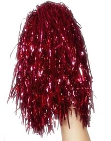 Pompons rouges métallique