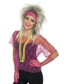 80er Jahre Spitzen Kit Neon Rosa