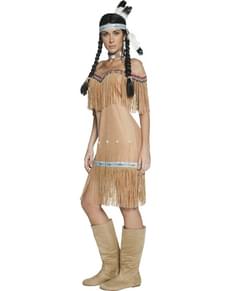 Costume da donna indiana del Far West con frange