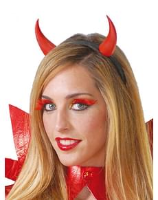 Dämon Diadem rote Hörner mit Licht