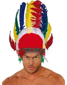 Coiffe avec des plumes indien