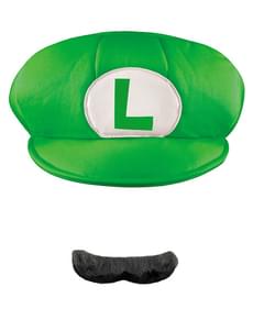 Kit chapeau-moustache Luigi pour adulte