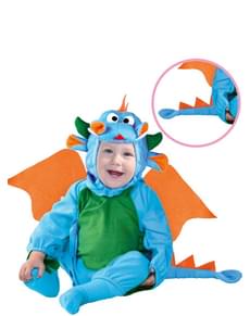 Drachen Kostüm blau für Babys