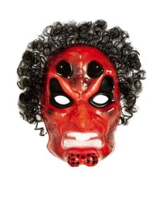 Red Devil Mask with Hair