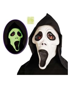 Scream Gespenst Maske mit Kapuze phosphoreszierend