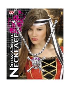 Collana teschio pirata strass