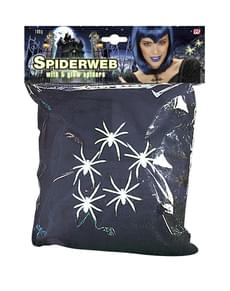 Ragnatela nera con ragni fluorescenti