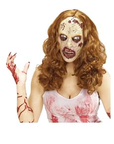 Masque de fille zombie avec perruque