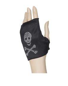 Guanti senza dita da teschio pirata