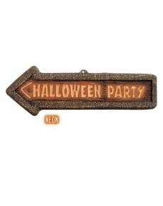 Halloween Party Schild 3D fluoreszierend