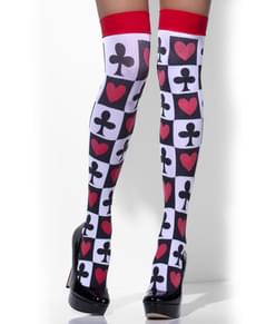 Harlekin Strümpfe Herzen und Kleeblätter