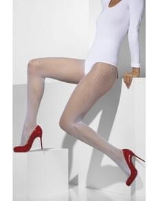 Valkoiset verkkosukkahousut