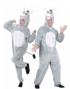 Plush donkey costume for an adult