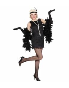 Costume da charleston nero con frange per donna