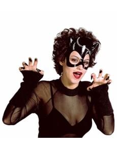 Catwoman Gesichtsmaske aus Plastik