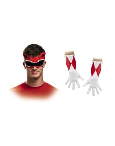 Migthy Morphin Power Rangers accessories sæt rødt til voksne