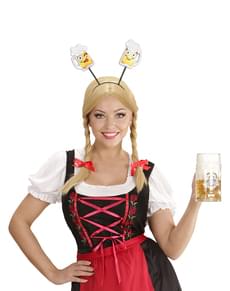 Headband with beer mugs for a woman