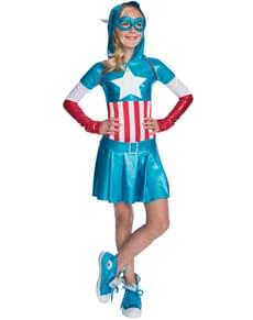 Captain America dress costume for a girl