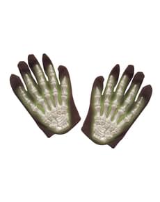 Gants squelette fluorescents