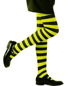 Girl's Green and Black Stripy Tights