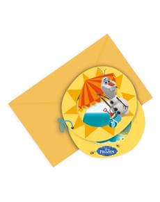 Set of 6 Olaf Summer Invitations