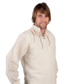 Chemise paysan médiévale blanche homme