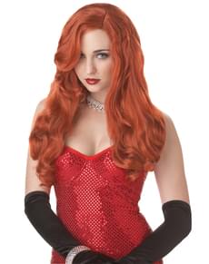Knallrote Perücke für Damen