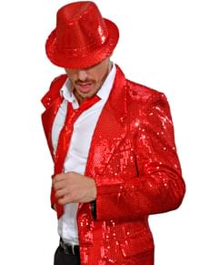 Cravatta rossa di paillettes per adulto