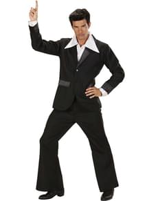 Schwarzer Disco Anzug für Herren