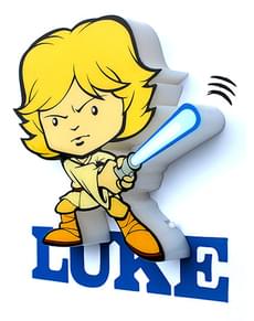 Lampada da muro 3D Luke Skywalker cartoon Star Wars