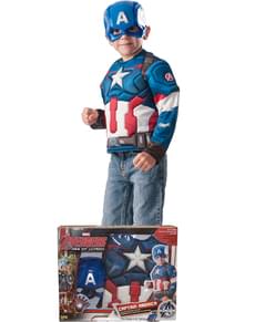 Kit costume Captain America muscoloso per bambino