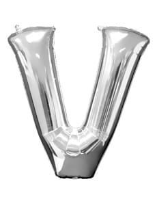 Silver Letter V Balloon