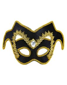 Mascherina da nobile veneziano con gemma e cinta per adulto
