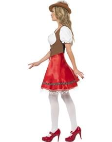 Sexy Dirndl Kostüm Rot Braun