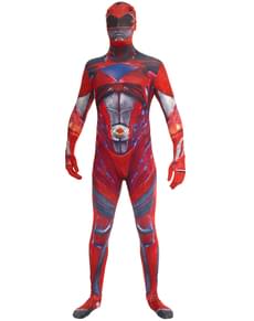 Morphsuit rød Power Ranger Movie kostume til voksne