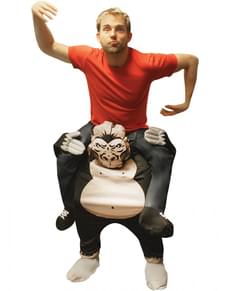 Affe macht Huckepack auf Gorilla Carry me Kostüm