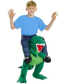 Jeg rider på en tyrannosaurus Carry Me kostume til børn