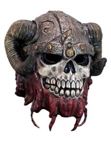 Masque squelette barbe rouge en latex adulte