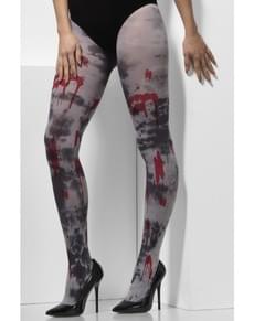Blutige Zombie Strumpfhose für Damen