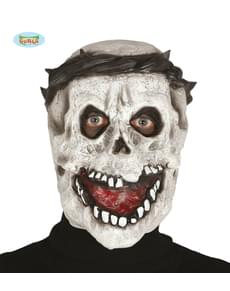 Máscara de calavera con corona de espinas de látex para adulto