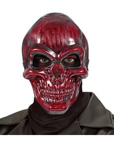 Rot glänzende Maske Totenkopf für Erwachsene