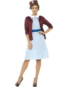 Déguisement infirmière vintage bleue femme
