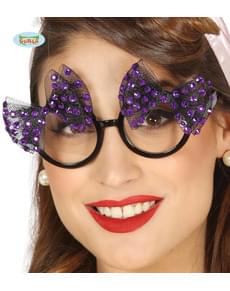 Lunettes avec deux nœuds violets femme