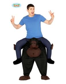 Gorilla Huckepack Kostüm für Erwachsene