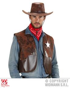 Braune Cowboyweste für Männer